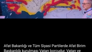 AFAT BAKANLIĞI VE TÜM SİYASİ PARTİLERDE AFAT BİRİM BAŞKANLIĞI KURULMASI VATAN BORCUDUR