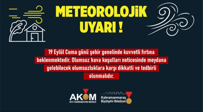 Büyükşehir'den Kuvvetli Fırtına Uyarısı!