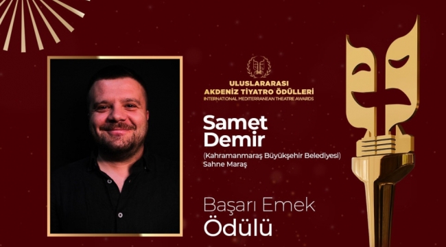 Büyükşehir'in Tiyatro Ekibi Sahne Maraş'a Bir Ödül Daha