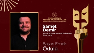 Büyükşehir'in Tiyatro Ekibi Sahne Maraş'a Bir Ödül Daha