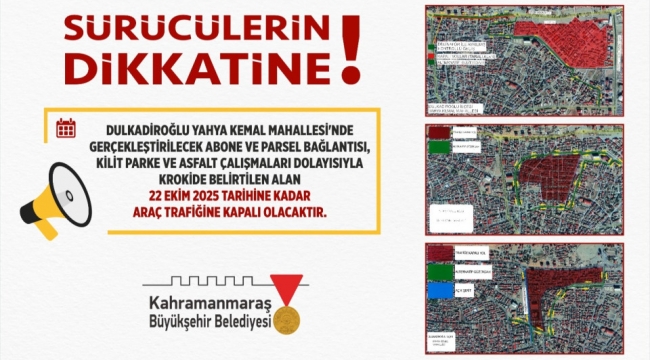 Yahya Kemal Mahallesi'nde Altyapı İçin Trafiğe Geçici Düzenleme