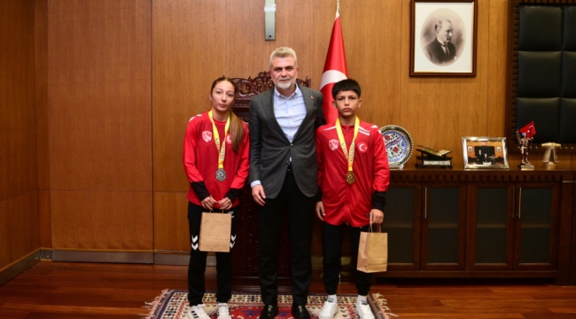 Başkan Görgel, Balkan Şampiyonu Genç Güreşçileri Ağırladı