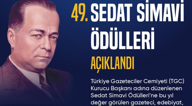 TGC 49. Sedat Simavi Ödülleri açıklandı