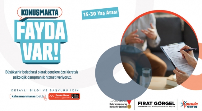 Büyükşehir'in Gençlere Yönelik Ücretsiz Psikolojik Danışmanlık Hizmeti Devam Ediyor