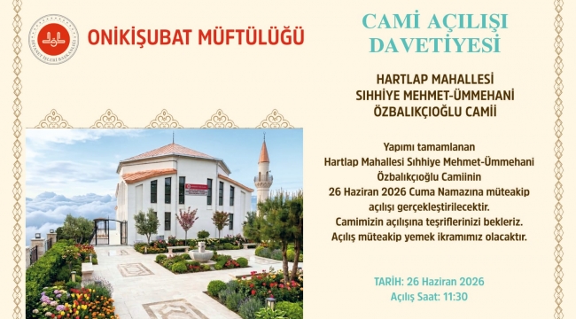 HARTLAP'TA YENİ CAMİ AÇILIYOR