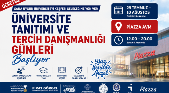 Üniversite Adaylarına Tercih Desteği Piazza AVM'de Başlıyor