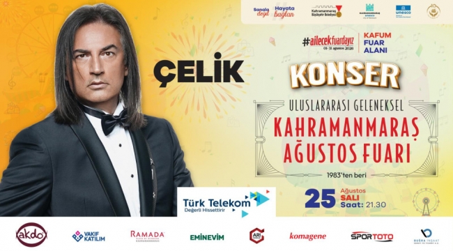  Ağustos Fuarı'nda Salı Günü Çelik Sahne Alacak!