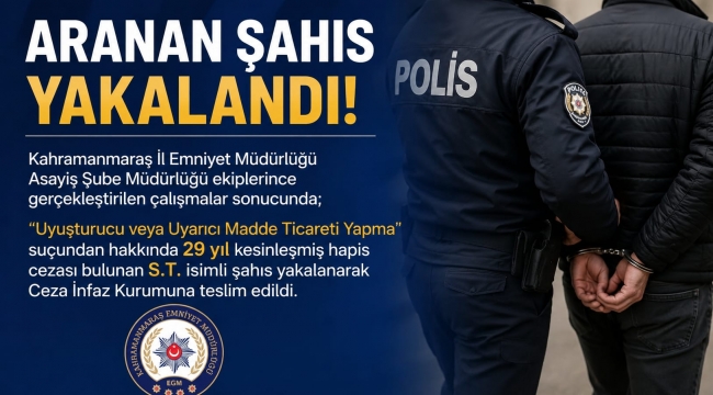 Kahramanmaraş'ta Aranan Şahıs Yakalandı