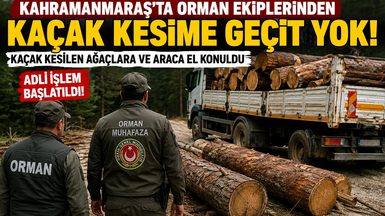 Kahramanmaraş'ta Kaçak Ağaç Kesimine Operasyon!